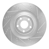 Dynamic Friction 2021-2025 Ford Mustang Mach-E Front Right Drilled & Slotted Silver Brake Rotor by Dynamic Friction Company 631-54295R
