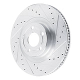 Dynamic Friction 2022-2025 Ford Maverick Front Right Drilled & Slotted Silver Brake Rotor by Dynamic Friction Company 631-54296R