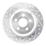 Dynamic Friction 2022-2025 Ford Maverick Rear Left Drilled & Slotted Silver Brake Rotor by Dynamic Friction Company 631-54297L