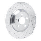 Dynamic Friction 2022-2025 Ford Maverick Rear Right Drilled & Slotted Silver Brake Rotor by Dynamic Friction Company 631-54297R