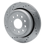 Dynamic Friction 2003-2011 Lincoln Town Car Rear Left Drilled & Slotted Silver Brake Rotor by Dynamic Friction Company 631-55003L