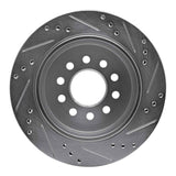 Dynamic Friction 2003-2011 Lincoln Town Car Rear Left Drilled & Slotted Silver Brake Rotor by Dynamic Friction Company 631-55003L