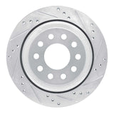 Dynamic Friction 2003-2011 Lincoln Town Car Rear Right Drilled & Slotted Silver Brake Rotor by Dynamic Friction Company 631-55003R