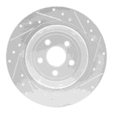 Dynamic Friction 2015-2024 Ford Edge Rear Left Drilled & Slotted Silver Brake Rotor by Dynamic Friction Company 631-55005L