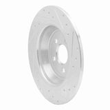 Dynamic Friction 2015-2024 Ford Edge Rear Left Drilled & Slotted Silver Brake Rotor by Dynamic Friction Company 631-55005L