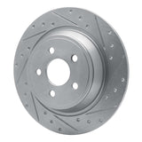 Dynamic Friction 2015-2024 Ford Edge Rear Right Drilled & Slotted Silver Brake Rotor by Dynamic Friction Company 631-55005R