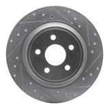 Dynamic Friction 2015-2024 Ford Edge Rear Right Drilled & Slotted Silver Brake Rotor by Dynamic Friction Company 631-55005R