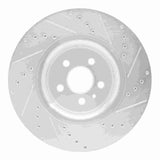 Dynamic Friction 2015-2021 Ford Fusion Front Left Drilled & Slotted Silver Brake Rotor by Dynamic Friction Company 631-55006L