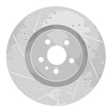 Dynamic Friction 2015-2021 Ford Fusion Front Left Drilled & Slotted Silver Brake Rotor by Dynamic Friction Company 631-55006L