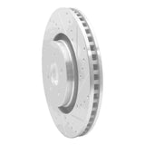 Dynamic Friction 2015-2021 Ford Edge Front Right Drilled & Slotted Silver Brake Rotor by Dynamic Friction Company 631-55006R