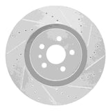 Dynamic Friction 2015-2021 Ford Edge Front Right Drilled & Slotted Silver Brake Rotor by Dynamic Friction Company 631-55006R