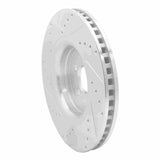 Dynamic Friction 2015-2021 Ford Edge Front Right Drilled & Slotted Silver Brake Rotor by Dynamic Friction Company 631-55006R