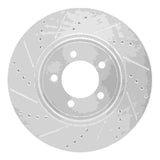 Dynamic Friction 2003-2005 Lincoln Aviator Front Left Drilled & Slotted Silver Brake Rotor by Dynamic Friction Company 631-55007L