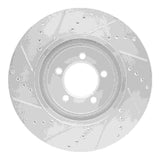 Dynamic Friction 2003-2005 Lincoln Aviator Front Right Drilled & Slotted Silver Brake Rotor by Dynamic Friction Company 631-55007R