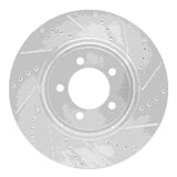 Dynamic Friction 2003-2005 Lincoln Aviator Front Right Drilled & Slotted Silver Brake Rotor by Dynamic Friction Company 631-55007R