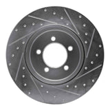 Dynamic Friction 2003-2005 Lincoln Aviator Rear Left Drilled & Slotted Silver Brake Rotor by Dynamic Friction Company 631-55008L