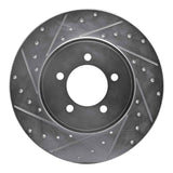 Dynamic Friction 2003-2005 Lincoln Aviator Rear Left Drilled & Slotted Silver Brake Rotor by Dynamic Friction Company 631-55008L