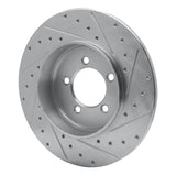Dynamic Friction 2003-2005 Lincoln Aviator Rear Left Drilled & Slotted Silver Brake Rotor by Dynamic Friction Company 631-55008L