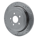 Dynamic Friction 2013-2016 Lincoln MKT Rear Left Drilled & Slotted Silver Brake Rotor by Dynamic Friction Company 631-55009L