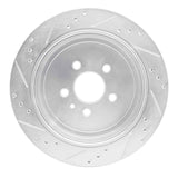 Dynamic Friction 2013-2016 Lincoln MKT Rear Right Drilled & Slotted Silver Brake Rotor by Dynamic Friction Company 631-55009R