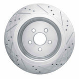 Dynamic Friction 2019-2024 Ford Edge Rear Left Drilled & Slotted Silver Brake Rotor by Dynamic Friction Company 631-55010L