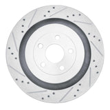 Dynamic Friction 2019-2024 Ford Edge Rear Left Drilled & Slotted Silver Brake Rotor by Dynamic Friction Company 631-55010L