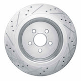 Dynamic Friction 2019-2024 Ford Edge Rear Right Drilled & Slotted Silver Brake Rotor by Dynamic Friction Company 631-55010R