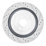 Dynamic Friction 2019-2024 Ford Edge Rear Right Drilled & Slotted Silver Brake Rotor by Dynamic Friction Company 631-55010R