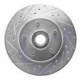 R1 Concepts 1974-1979 Ford Galaxie 500 Front Left Drilled & Slotted Silver Brake Rotor