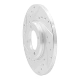 R1 Concepts 1963-1986 Ford Cortina Front Left Drilled & Slotted Silver Brake Rotor