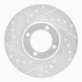 R1 Concepts 1963-1986 Ford Cortina Front Left Drilled & Slotted Silver Brake Rotor
