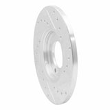 R1 Concepts 1963-1986 Ford Cortina Front Left Drilled & Slotted Silver Brake Rotor