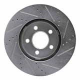Dynamic Friction 2003-2011 Ford Crown Victoria Front Left Drilled & Slotted Silver Brake Rotor by Dynamic Friction Company 631-56019L