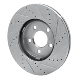 Dynamic Friction 2003-2011 Ford Crown Victoria Front Left Drilled & Slotted Silver Brake Rotor by Dynamic Friction Company 631-56019L