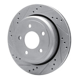 Dynamic Friction 2003-2011 Ford Crown Victoria Rear Left Drilled & Slotted Silver Brake Rotor by Dynamic Friction Company 631-56020L