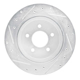 Dynamic Friction 2003-2011 Ford Crown Victoria Rear Right Drilled & Slotted Silver Brake Rotor by Dynamic Friction Company 631-56020R