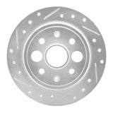 R1 Concepts 1986-1989 Acura Integra Rear Left Drilled & Slotted Silver Brake Rotor by R1 Concepts 631-58000L