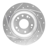 Dynamic Friction 2002-2004 Acura RL Rear Right Drilled & Slotted Silver Brake Rotor by Dynamic Friction Company 631-58018R