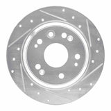 Dynamic Friction 2002-2004 Acura RL Rear Right Drilled & Slotted Silver Brake Rotor by Dynamic Friction Company 631-58018R