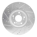 Dynamic Friction 2004-2008 Acura TL Front Right Drilled & Slotted Silver Brake Rotor by Dynamic Friction Company 631-58020R