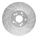 Dynamic Friction 2004-2008 Acura TL Front Right Drilled & Slotted Silver Brake Rotor by Dynamic Friction Company 631-58020R