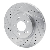 Dynamic Friction 2005-2012 Acura RL Front Left Drilled & Slotted Silver Brake Rotor by Dynamic Friction Company 631-58021L