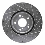 Dynamic Friction 2005-2012 Acura RL Front Left Drilled & Slotted Silver Brake Rotor by Dynamic Friction Company 631-58021L