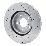 Dynamic Friction 2005-2012 Acura RL Front Left Drilled & Slotted Silver Brake Rotor by Dynamic Friction Company 631-58021L