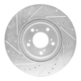 Dynamic Friction 2005-2012 Acura RL Front Right Drilled & Slotted Silver Brake Rotor by Dynamic Friction Company 631-58021R