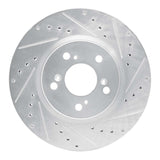 Dynamic Friction 2005-2012 Acura RL Front Right Drilled & Slotted Silver Brake Rotor by Dynamic Friction Company 631-58021R