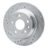 Dynamic Friction 2005-2012 Acura RL Rear Left Drilled & Slotted Silver Brake Rotor by Dynamic Friction Company 631-58022L