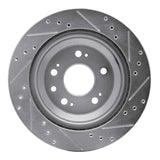 Dynamic Friction 2005-2012 Acura RL Rear Left Drilled & Slotted Silver Brake Rotor by Dynamic Friction Company 631-58022L