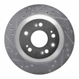Dynamic Friction 2005-2012 Acura RL Rear Left Drilled & Slotted Silver Brake Rotor by Dynamic Friction Company 631-58022L
