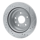 Dynamic Friction 2005-2012 Acura RL Rear Left Drilled & Slotted Silver Brake Rotor by Dynamic Friction Company 631-58022L